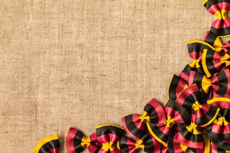 farfalle pasta as a background, Flat layの写真素材