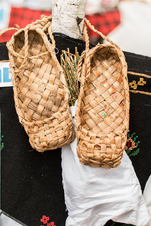 The wicker shoes of the rural population of Russiaの写真素材