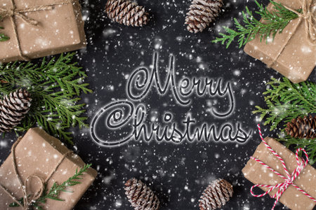 MERRY CHRISTMAS card.  New Year and Christmas celebration