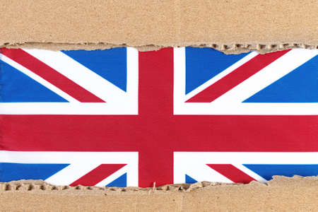 Torn paper with Flag of United Kingdomの写真素材