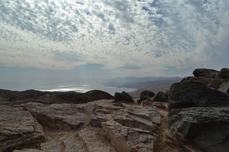 Sunset in the mountains of Eilat (Israel)の写真素材
