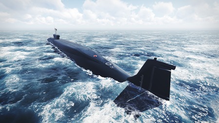 Russian Borei class submarine at the northern waters 2の写真素材