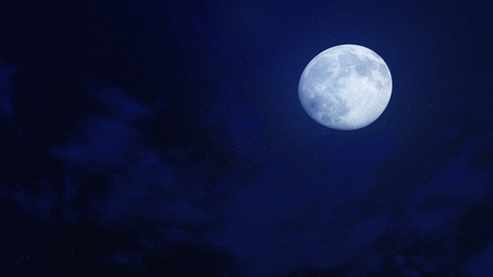 Big full moon in a dark night skyの写真素材