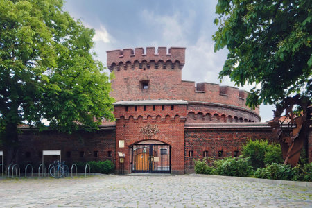 Main entrance gate of Dohna tower - part of defensive fortification and landmark of german architecture. Presently - building of Amber museum in Kaliningrad, Russia (formerly prussian Koenigsberg)のeditorial素材