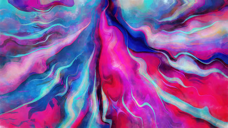 Abstract watercolor or fluid ink painting artistic background with flowing colorful blue and purple...