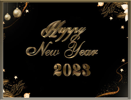 2023 Happy New Year Background Design. Greeting Card, Banner, Poster. Illustration, congratulations,...