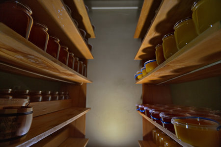 Very beautiful decoration made of honey, creative photo. High quality photoの写真素材