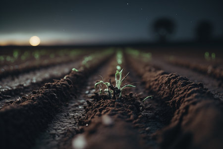 Sprout or seedling. eco , agriculture, nature firm, ecology, healthy organic and farm fresh food. micro greens. Fresh organic sprouted seeds.の写真素材