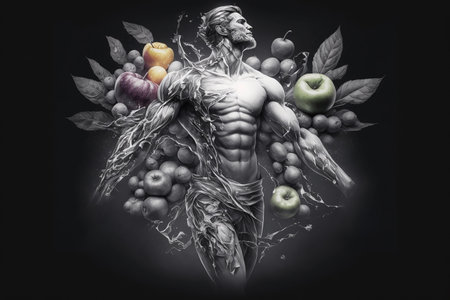 Proper nutrition food set for a healthy lifestyle. Healthy eating. Fruits vegetables pure water. organic . Diet. Calorie food. Beautiful body. High qualityの写真素材