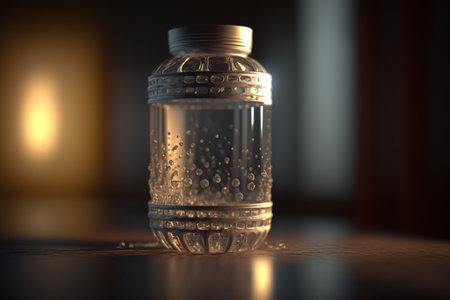 Pure and clear ecologically fresh water is the key to health. Proper nutrition. A healthy lifestyle. Sports. Splash and bottle. Creativityの写真素材