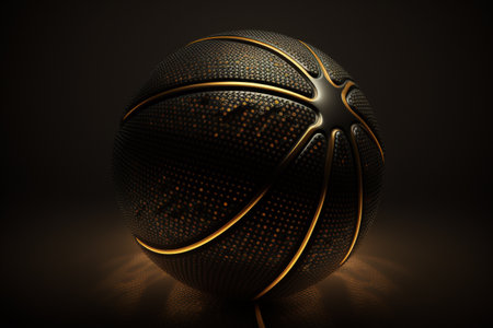 Basketball ball image with brightly beautiful creative texture. Realistic single design.の写真素材