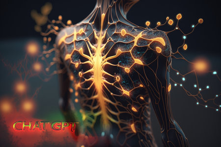 Artificial intelligence new technology. Science futuristic Abstract human brain. Chat gpt CPU central processor unit chipset .Big data .Machine learning and cyber mind domination .Generative AIの写真素材