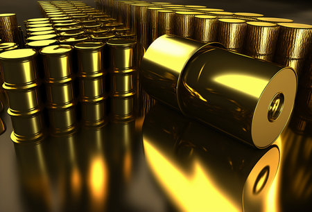 oil production. extraction of money. barrels of oil, netechka, production, sale of petroleum products. Concept of gold oil drilling pump. Petrol, gas. countries. Crude Oil Supply.の写真素材