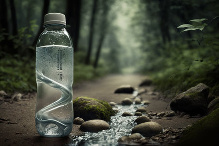 Pure and clear ecologically fresh water is the key to health. Proper nutrition. A healthy lifestyle. sports. splash and bottle. creativityの写真素材