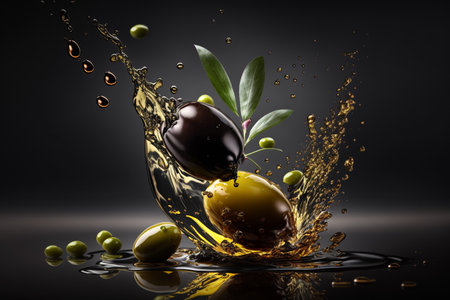 Olive olives, olives. A classic and traditional decoration of Italian food cuisine. Creative and great authentic servers. high quality 3d illustrationの素材