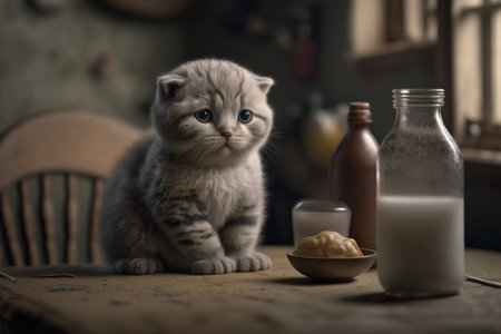 British Scottish Fold cat. Cute and beautiful, loyal pets. . high quality 3d illustrationの素材