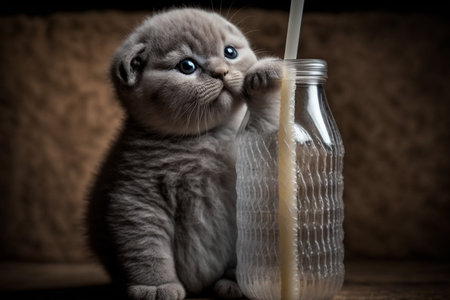British Scottish Fold cat. Cute and beautiful, loyal pets. . high quality 3d illustrationの素材