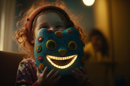 April fools day. April 1st. Fools. Mask of laughter and smiles. Joy and jokes. Clowns and artists. Raffles and fun. Funny greeting card, advertisement, flyer, flyer, article. colorful design.の素材