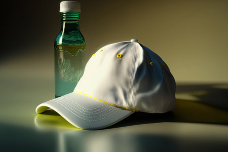 Elements and precautions against sunstroke. Help in hot weather, taking care of your health in the summer, in bright sun, in the heat, and in poor well-being. Water cooling refreshments global warmingの素材