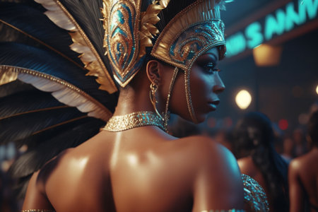 Colombian festival, masks, authentic local outfits, big boots, bright colors, slashed faces. carnival. High quality 3d illustration. Generative AIの素材