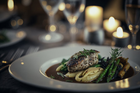 Assortment of French cuisine. The concept of traditional French cuisine. Incredible decoration and serving. Authentic and delicious food. Cooking and enjoying. high quality 3d illustrationの素材