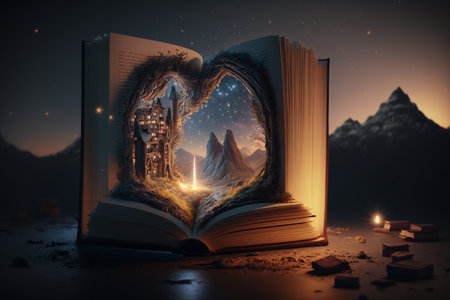 Reading the books opens the way to new stories, other worlds, fairy tales, fantasy novellas, and short stories. Abstraction and Imagination.Magic and Knowledge. paper pagesの素材