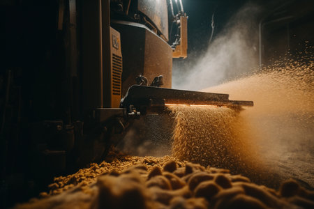 Grain deal, cultivation and processing of grain crops, export of wheat. Poor countries, avoiding hunger, transporting and shipping food, tons of wheat by tanker. .の素材