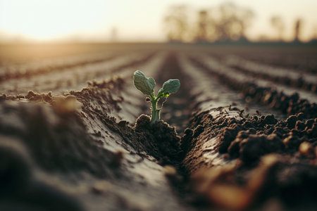 Sprout or seedling. eco , agriculture, nature firm, ecology, healthy organic and farm fresh food. micro greens. Fresh organic sprouted seeds.の素材