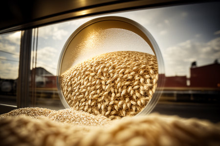 grain exports. Wheat. Grain deal, shipment and transportation of farm and agrarian products and crops, aid to poor countries, famine, business. agricultural income.の素材