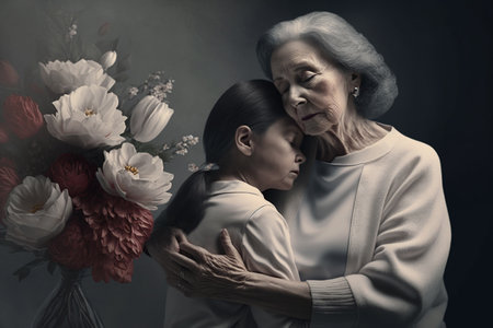 Happy mother's day. One of the most important events, the relationship between parents and their children, care and responsibility, love and devotion, child and adult, pregnancy. mother.の素材