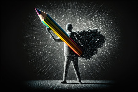 Happy teacher's day greeting card. Education and learning, school curriculum, teacher, professor, Creative banner poster. The way of the future. academic.の素材