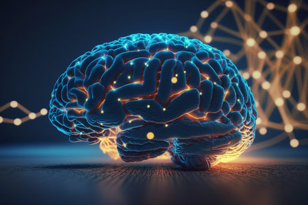 Artificial intelligence new technology. Science futuristic Abstract human brain. AI technology CPU central processor unit chipset .Big data .Machine learning and cyber mind domination .Generative AIの素材