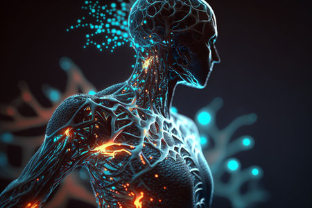 Artificial intelligence new technology. Science futuristic Abstract human brain. AI technology CPU central processor unit chipset .Big data .Machine learning and cyber mind domination .Generative AIの素材