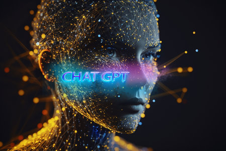 Artificial intelligence new technology. Science futuristic Abstract human brain. Chat gpt CPU central processor unit chipset .Big data .Machine learning and cyber mind domination .Generative AIの素材