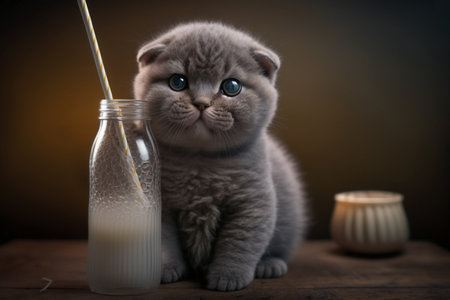 British Scottish Fold cat. Cute and beautiful, loyal pets. .の素材