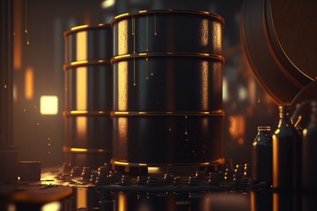 oil production. extraction of money. barrels of oil, netechka, production, sale of petroleum products. Concept of gold oil drilling pump. Petrol, gas. countries. Crude Oil Supply.の素材