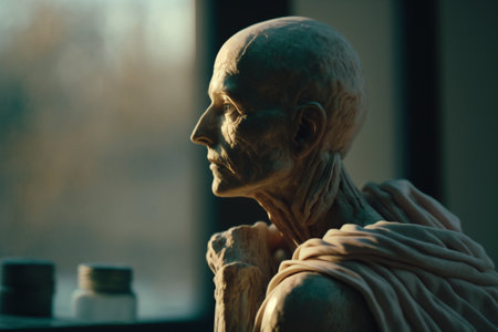 oncology. cancer cells. Chemotherapy. Portrait patient feels optimistic, supports sick people, volunteers. Faith in the future. Fighting to win. treatment and recovery. .の素材