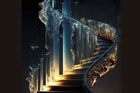 light at the end of the tunnel, religion, mortality, stairway to heaven. death. The salvation of the soul, the encounter with the gathering, the end of the road. Castile. high quality 3d illustrationの素材