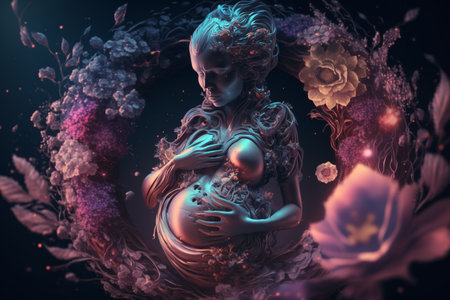 Happy mother's day. One of the most important events, the relationship between parents and their children, care and responsibility, love and devotion, child and adult, pregnancy. mother.の素材