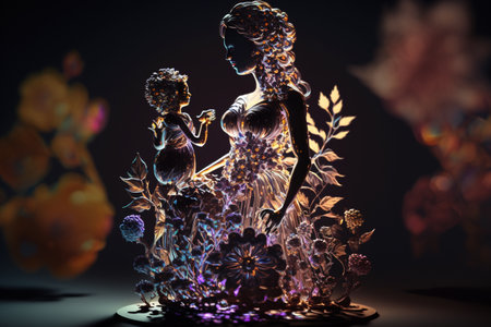 Happy mother's day. One of the most important events, the relationship between parents and their children, care and responsibility, love and devotion, child and adult, pregnancy. mother.の素材