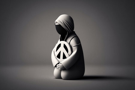 Anti terrorism day. Stop War and Violence. Pacifism, peace and understanding, tolerance of peoples. Rescue service, soldiers, protection, police. no. Mourning memory weeping for the dead.の素材