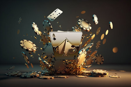 Banner for online casino, Texas club poker, poker, Las Vegas, gambling industry. Banner for App, mobile, desktop, tablet. Casino market, developers, concept virtual casino poker onlineの素材