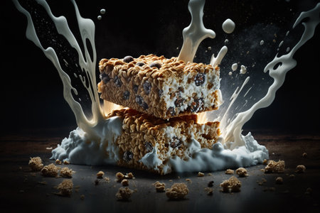 Healthy Homemade Muesli Breakfast Cereal. granola bars.Proper nutrition food set for a healthy lifestyle. healthy eating. Fruit vegetables pure water. organic. Diet. Calorie food. beautiful bodyの素材