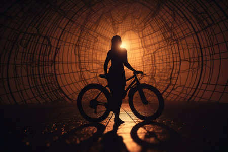 world bike day. Celebration happy globe riding world. June 3. Go Green Save Environment. fresh air, energy of nature, relaxation, freedom. Active healthy lifestyle.の素材