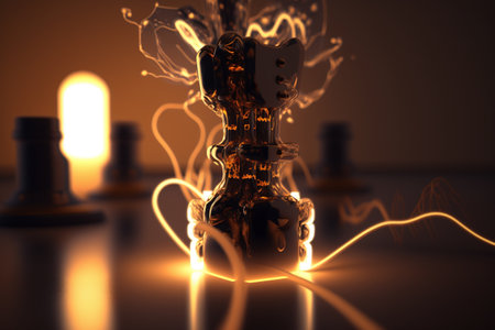 electrical connection. Energy infrastructure, supply distribution of energy, , transmission, high voltage supply, plasma power, High power electricity poles in urban area connected to smart gridの素材