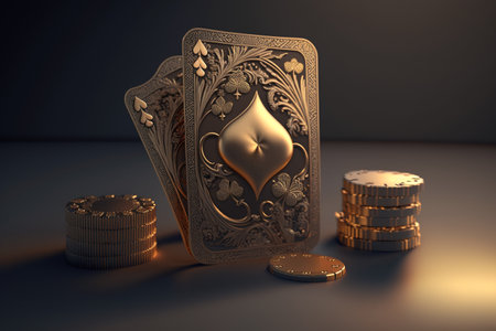 golden poker. Texas club poker, online casinos, playing cards, nightlife. Vegas Gambling industry, Casino market, virtual poker, chips, tokens dices tournament luxury deluxe.の素材