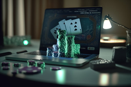 Banner for online casino, Texas club poker, poker, Las Vegas, gambling industry. Banner for App, mobile, desktop, tablet. Casino market, developers, concept virtual casino poker onlineの素材