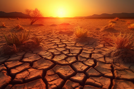 Hot weather, summer, intense heat. Bright sun, heat waves, global warming. Burning sun, dangerous heat, high temperature. Problem of modern time period. future thinkingの素材