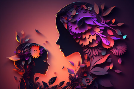 Happy mother's day. One of the most important events, the relationship between parents and their children, care and responsibility, love and devotion, child and adult, pregnancy. mother.の素材