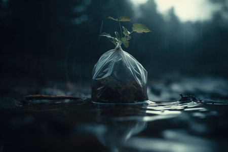 World Environment Day. conservation of nature. Responsibility for the development of the planet, pollution, salvation is in our human hands. Ecology, earth day, globe, natureの素材